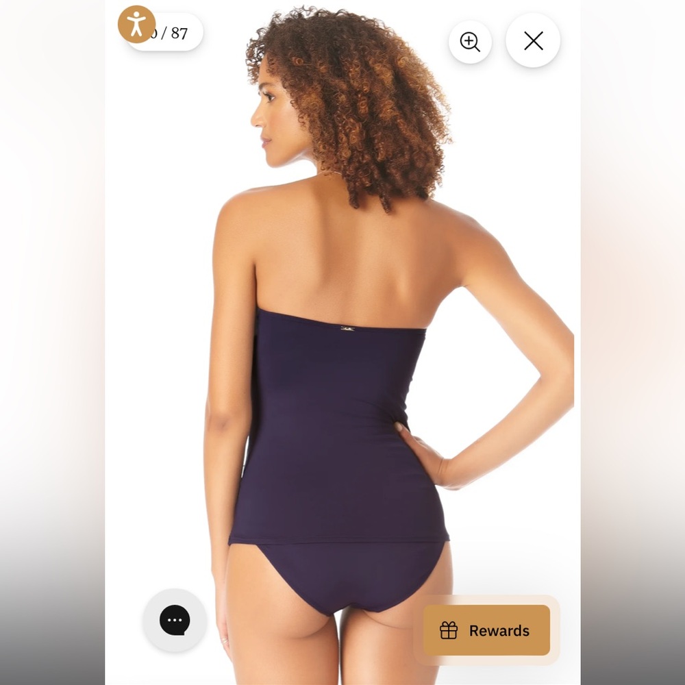 NWT Women’s Anne Cole Twist Front Bandeaukini Swim Top SZ XS - Picture 3 of 11